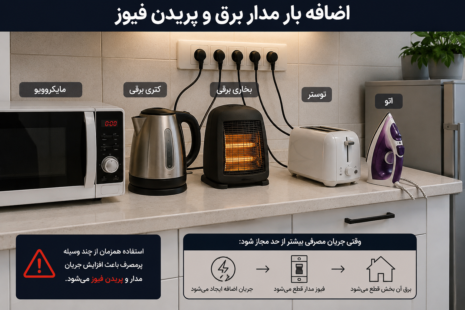 اضافه بار مدار برق و پریدن فیوز